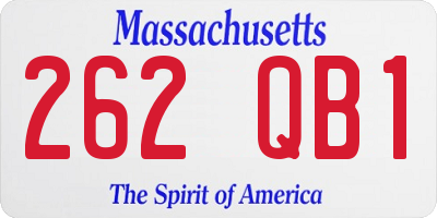 MA license plate 262QB1
