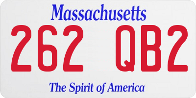MA license plate 262QB2
