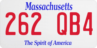 MA license plate 262QB4