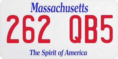 MA license plate 262QB5