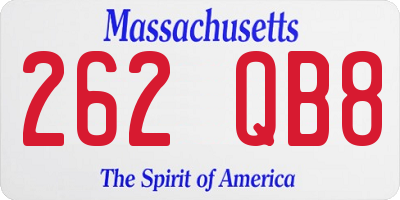 MA license plate 262QB8