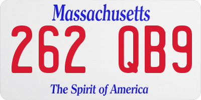MA license plate 262QB9