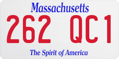 MA license plate 262QC1