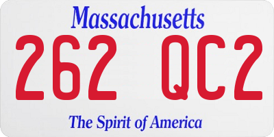 MA license plate 262QC2