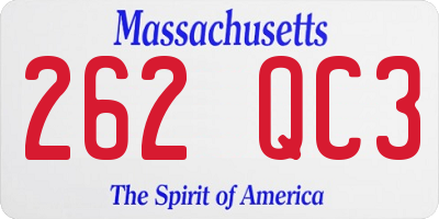 MA license plate 262QC3
