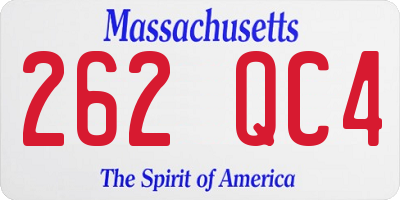 MA license plate 262QC4