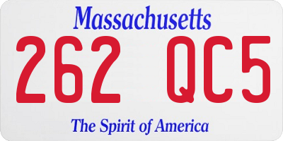 MA license plate 262QC5