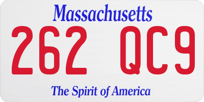 MA license plate 262QC9