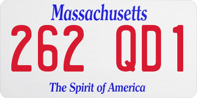 MA license plate 262QD1