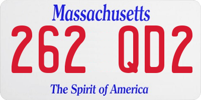 MA license plate 262QD2