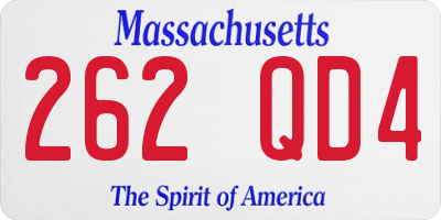 MA license plate 262QD4