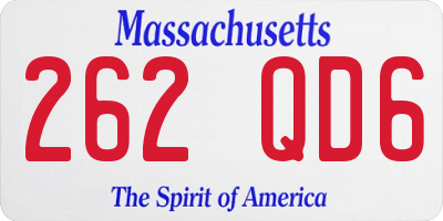 MA license plate 262QD6