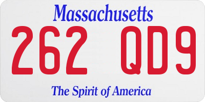 MA license plate 262QD9