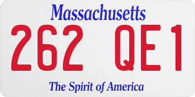 MA license plate 262QE1