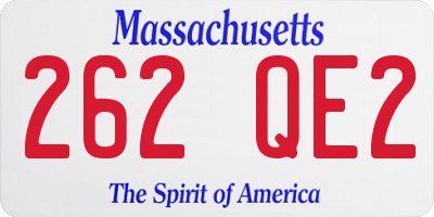 MA license plate 262QE2