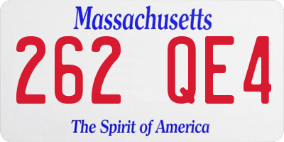 MA license plate 262QE4