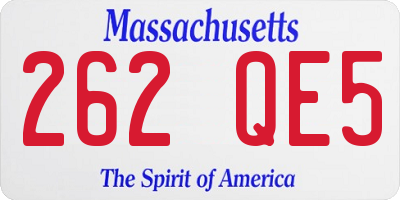 MA license plate 262QE5