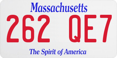 MA license plate 262QE7