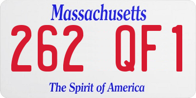 MA license plate 262QF1