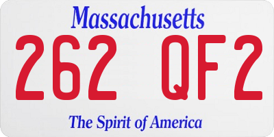 MA license plate 262QF2