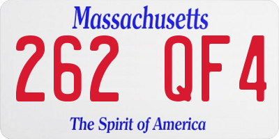 MA license plate 262QF4