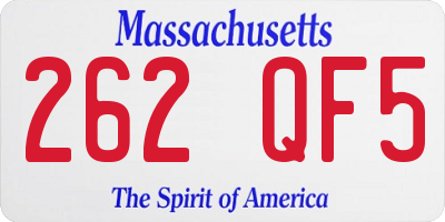 MA license plate 262QF5