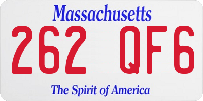 MA license plate 262QF6