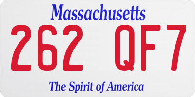 MA license plate 262QF7