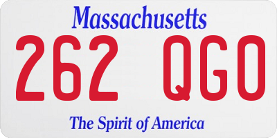 MA license plate 262QG0