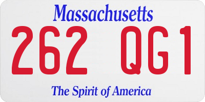 MA license plate 262QG1