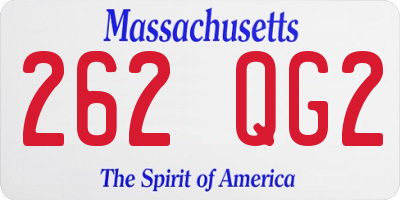 MA license plate 262QG2