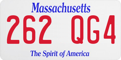 MA license plate 262QG4
