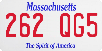 MA license plate 262QG5