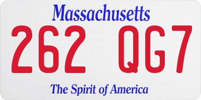 MA license plate 262QG7