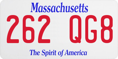 MA license plate 262QG8