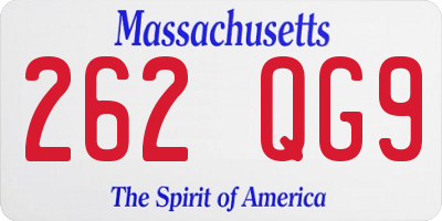 MA license plate 262QG9