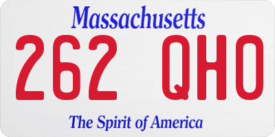 MA license plate 262QH0