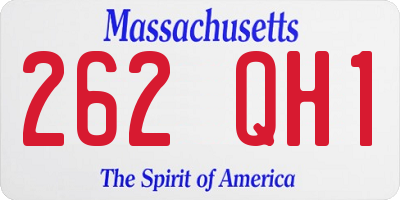MA license plate 262QH1