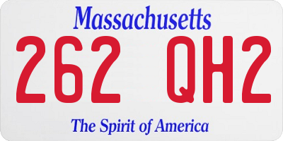 MA license plate 262QH2