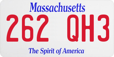 MA license plate 262QH3