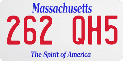 MA license plate 262QH5