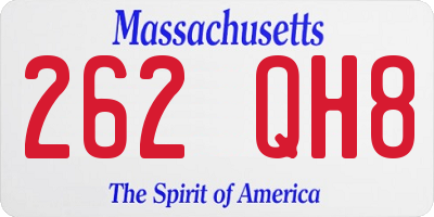MA license plate 262QH8