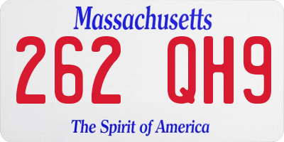 MA license plate 262QH9