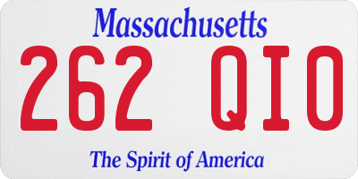 MA license plate 262QI0