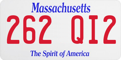 MA license plate 262QI2