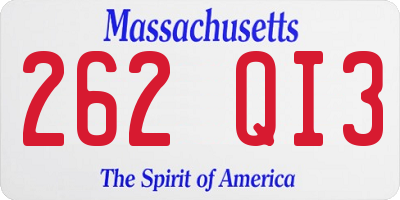 MA license plate 262QI3