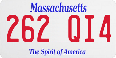 MA license plate 262QI4
