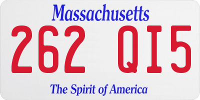 MA license plate 262QI5