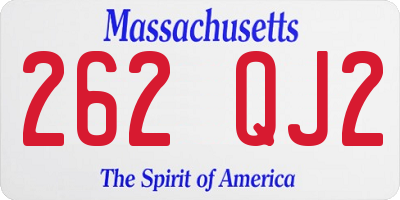 MA license plate 262QJ2