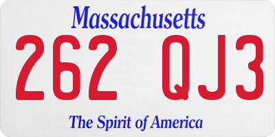 MA license plate 262QJ3